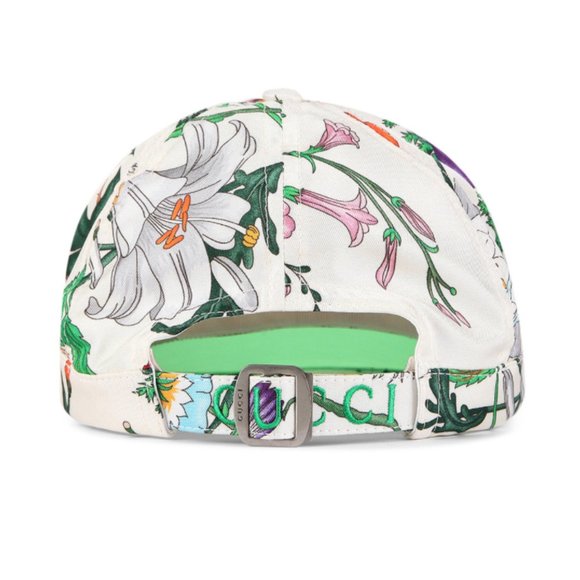 Gucci Flora Print Silk Hat with Reflective Visor - Picture 4 of 5